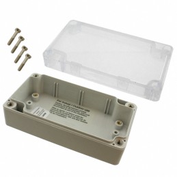 1 pcs : 1554C2GYCL - Box Polycarbonate (PC) Gray, Clear Cover/Door Cover Included 4.724' L x 2.559' W (120.00mm x 65.00mm) X 1.5