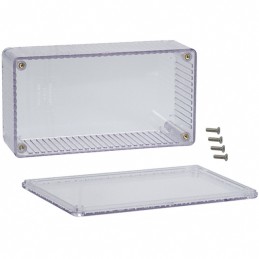 1 pcs : 1591DTCL - Box Polycarbonate (PC) Translucent - Clear Cover Included 5.906' L x 3.150' W (150.01mm x 80.01mm) X 1.969' (