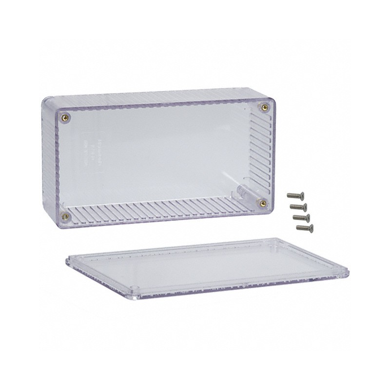 1 pcs : 1591DTCL - Box Polycarbonate (PC) Translucent - Clear Cover Included 5.906' L x 3.150' W (150.01mm x 80.01mm) X 1.969' (