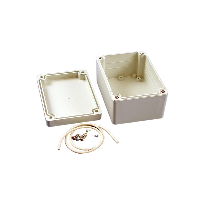 1 pcs : RP1090 - Box Polycarbonate (PC) White, Off Cover Included 4.134' L x 2.953' W (105.00mm x 75.00mm) X 2.165' (55.00mm)