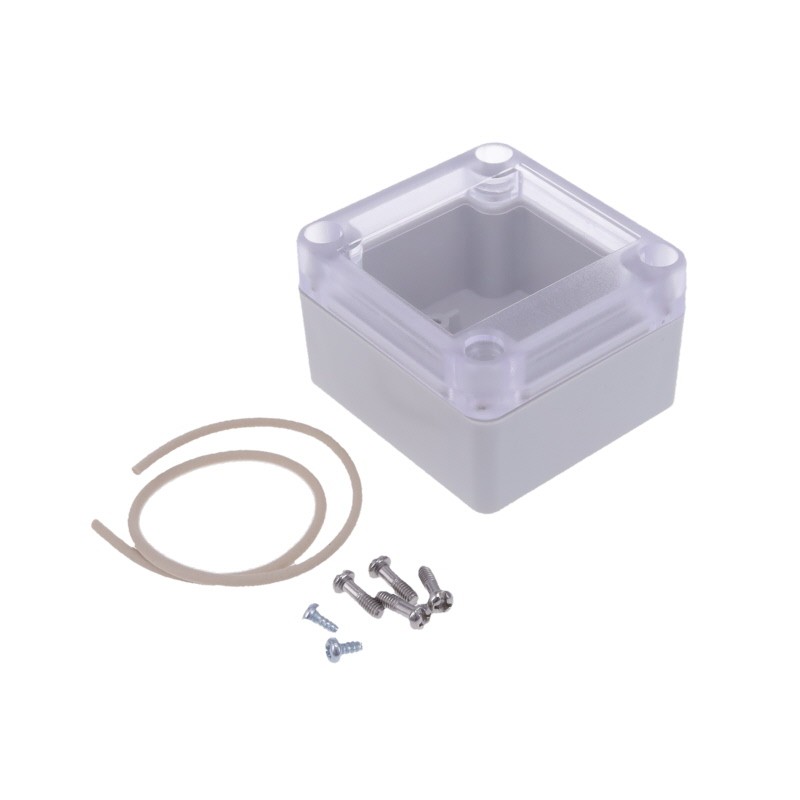 1 pcs : RP1020C - Box Polycarbonate (PC) White, Off, Clear Cover/Door Cover Included 2.580' L x 2.380' W (65.53mm x 60.45mm) X 1