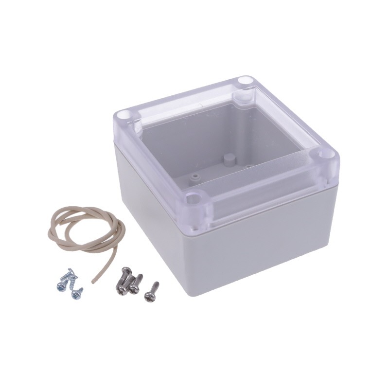 1 pcs : RP1060C - Box Polycarbonate (PC) White, Off, Clear Cover/Door Cover Included 3.410' L x 3.210' W (86.61mm x 81.53mm) X 1