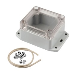 1 pcs : RP1020BFC - Box Polycarbonate (PC) White, Off, Clear Cover/Door Cover Included 3.540' L x 2.440' W (89.92mm x 61.98mm) X