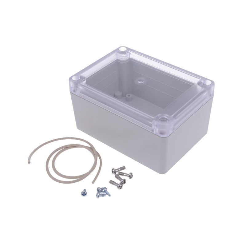 1 pcs : RP1090C - Box Polycarbonate (PC) White, Off, Clear Cover/Door Cover Included 4.130' L x 2.950' W (104.90mm x 74.93mm) X 