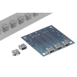 1500 pcs - Hirose Right Angle, SMT, Socket Type Mini B 2.0 USB Connector