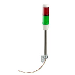 1 pcs - Schneider Electric Harmony XVM Series Red/Green Buzzer Signal Tower, 2 Lights, 24 V ac/dc, Base Mount