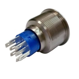 20 pcs - RS PRO Illuminated Push Button Switch, Panel Mount, 25.2mm Cutout, DPDT, Green LED, 250V ac, IP67