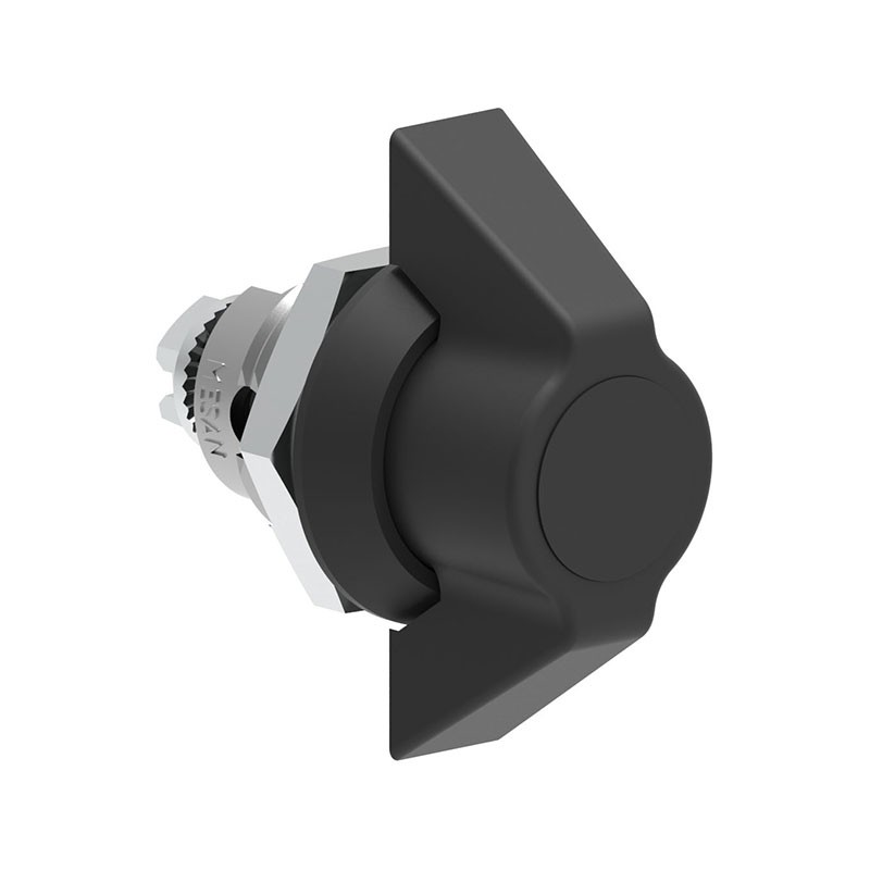 1 pcs : 065120000 - Cam Latch Square (Rounded Corners) - 20.20mm Cutout Panel Mount Zamak, Black Coating