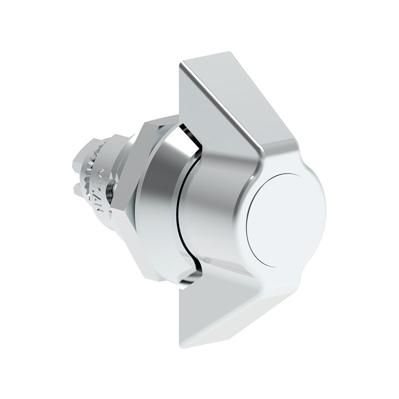 1 pcs : 065110000 - Cam Latch Square (Rounded Corners) - 20.20mm Cutout Panel Mount Zamak, Chrome Plated