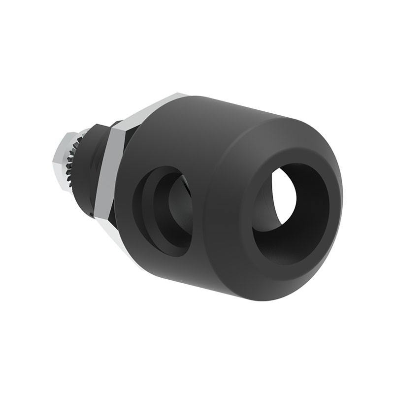 1 pcs : 26012124200 - Cam Latch, Padlockable Square (Rounded Corners) - 20.20mm Cutout Panel Mount Zamak, Black Coating