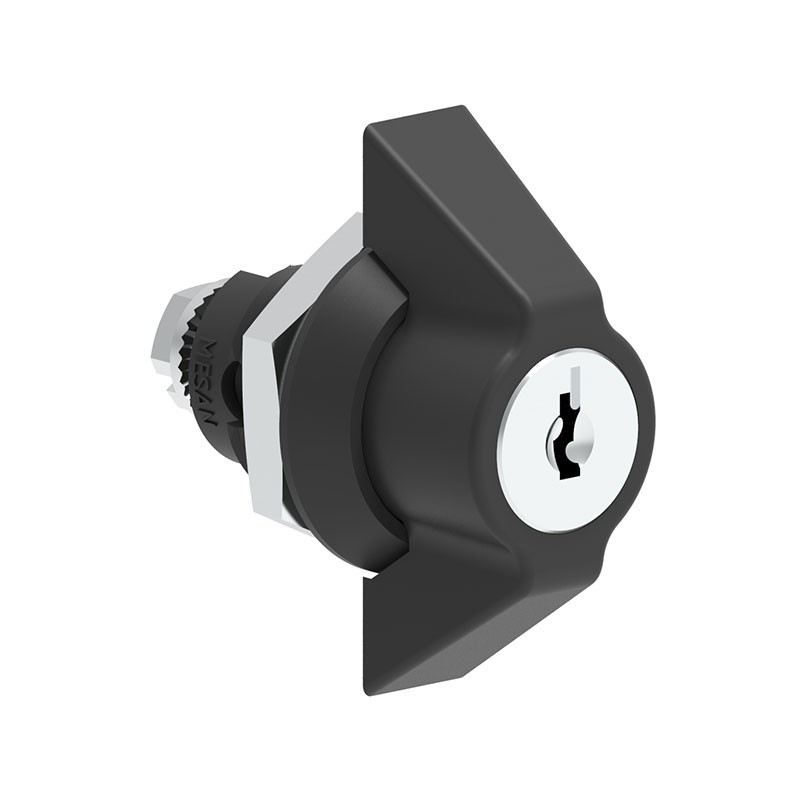 1 pcs : 065200100 - Cam Lock Square (Rounded Corners) - 20.20mm Cutout Panel Mount Plastic