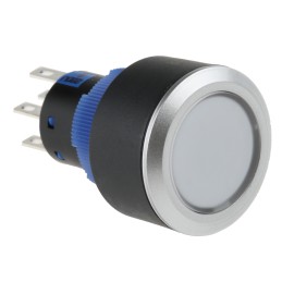 20 pcs - RS PRO Illuminated Push Button Switch, Momentary, Panel Mount, 22.2mm Cutout, DPDT, Green LED, 250V ac, IP65