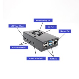 1 pcs : RAS-PCS14-BK - Case Metal, Aluminum Black Hand Held, Cover Included 3.520' L x 2.429' W (89.40mm x 61.70mm) X 1.079' (27