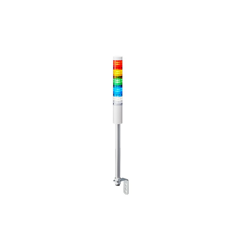 1 pcs - Patlite LR4 Series Coloured Signal Tower, 5 Lights, 24 V dc, Pole Mount