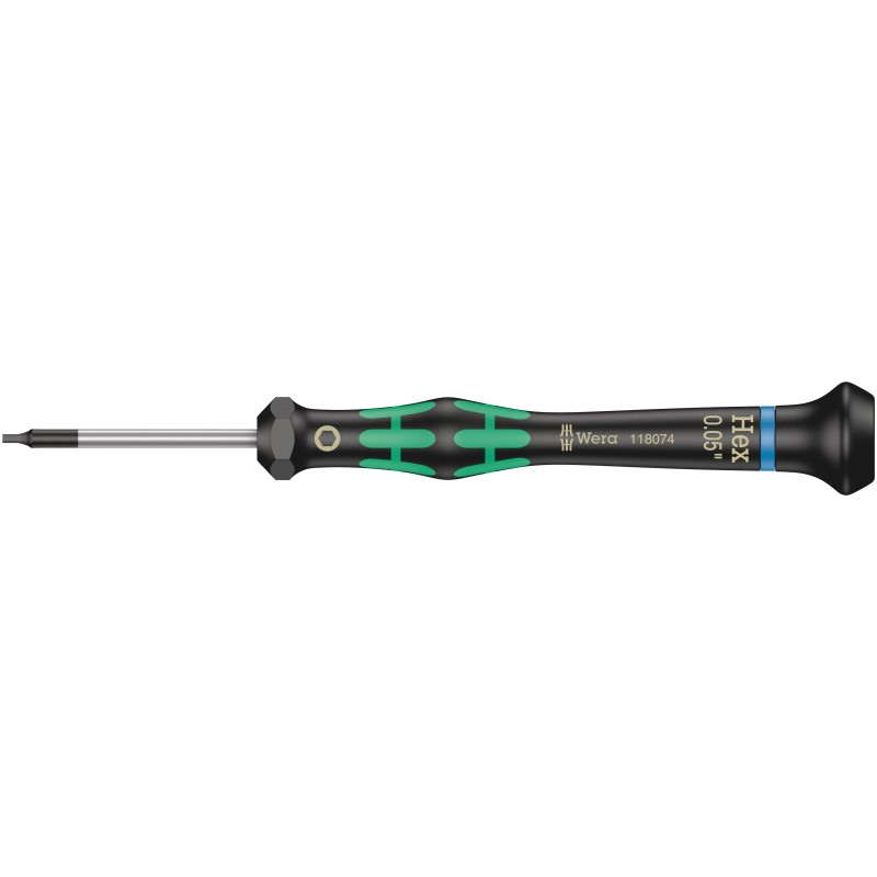 1 pcs - Wera Hexagon Precision Screwdriver, 3 mm Tip, 60 mm Blade, 157 mm Overall