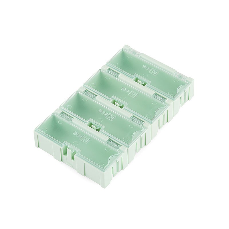 1 pcs : TOL-11528 - Component Storage Plastic, Non Specified Green, Clear Cover/Door Hinged Door, Lid 2.953' L x 1.181' W (75.00