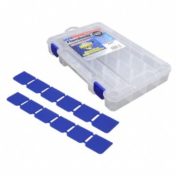 1 pcs : 6547HM - Component Storage Plastic, Polymer Clear Hinged Door, Lid 10.625' L x 6.625' W (269.88mm x 168.28mm) X 1.563' (