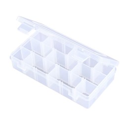 1 pcs : 6703TE - Component Storage Plastic, Polypropylene Clear Cover Included 6.688' L x 3.313' W (169.88mm x 84.15mm) X 1.313'