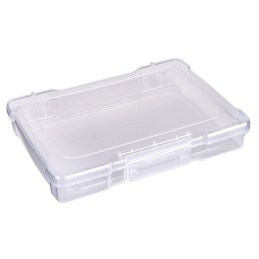 1 pcs : 6764TE - Component Storage Plastic, Polypropylene Clear Hinged Door, Lid 6.000' L x 4.000' W (152.40mm x 101.60mm) X 1.1