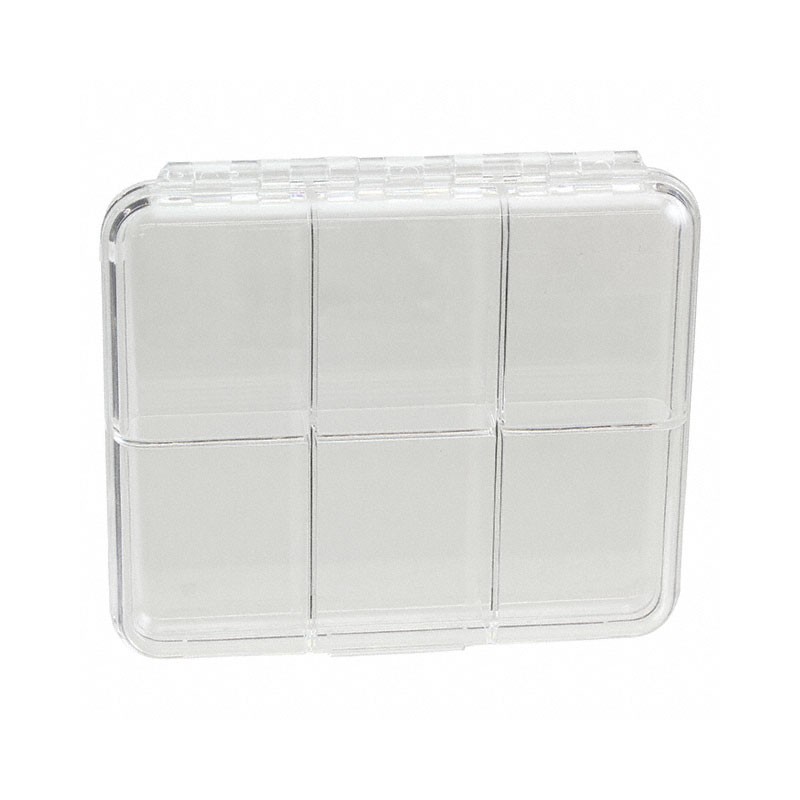 1 pcs : 6643CB - Component Storage Plastic, Styrene Clear Hinged Door, Lid 3.976' L x 3.366' W (101.00mm x 85.50mm) X 0.524' (13