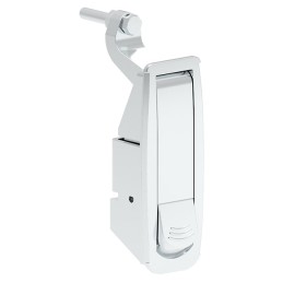 1 pcs : 1772100 - Compression Latch Rectangular - 86.00mm x 25.00mm Cutout Screw Holes, Back Zamak, Chrome Plated