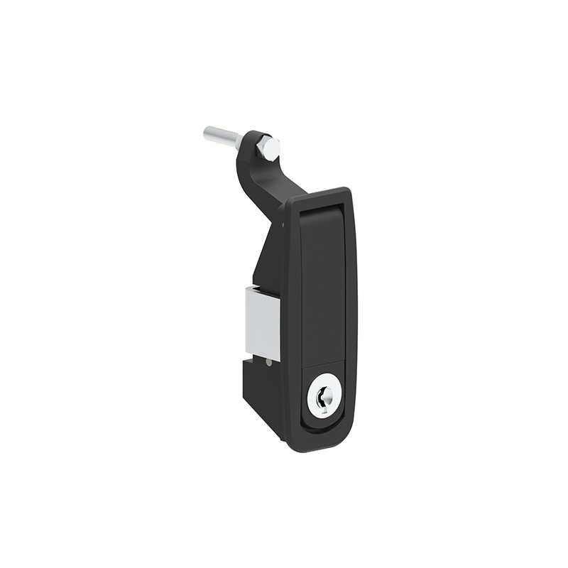 1 pcs : 0771205 - Compression Lock Rectangular - 86.00mm x 25.00mm Cutout Bracket Mount Zamak, Black Coating