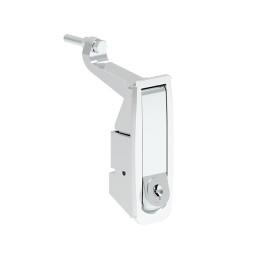 1 pcs : 1772105 - Compression Lock Rectangular - 86.00mm x 25.00mm Cutout Screw Holes, Back Zamak, Chrome Plated