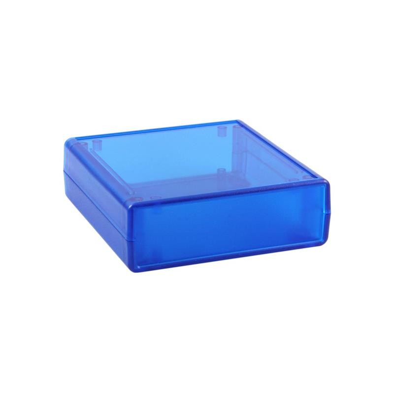 1 pcs : BOX2-P14-BT - Enclosure Plastic, ABS Translucent - Blue Hand Held, Cover Included 4.330' L x 4.130' W (109.98mm x 104.90