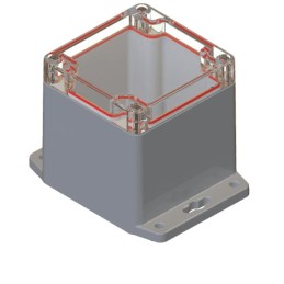 1 pcs : RBF33P06C28G - Enclosure Plastic, Polycarbonate Gray, Clear Cover/Door Cover Included 3.230' L x 3.150' W (82.04mm x 80.