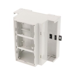 1 pcs : 1597DIN5MH53 - Enclosure Polycarbonate (PC) Light Gray Cover Included 3.550' L x 3.450' W (90.17mm x 87.63mm) X 1.850' (