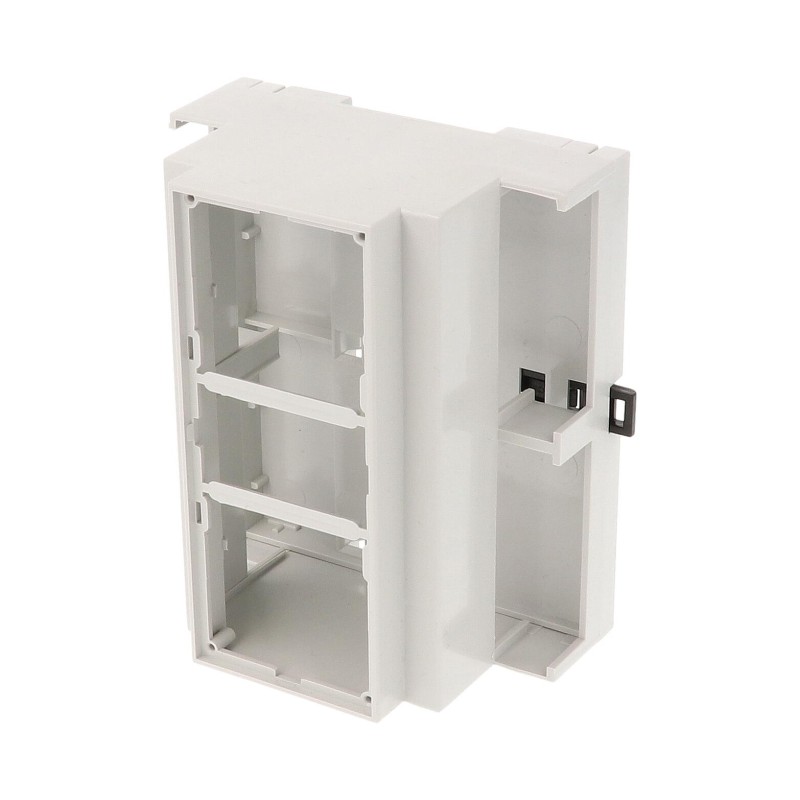 1 pcs : 1597DIN6MDH53 - Enclosure Polycarbonate (PC) Light Gray Cover Included 4.170' L x 3.490' W (105.92mm x 88.65mm) X 1.850'