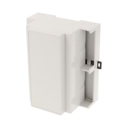 1 pcs : 1597DIN6MC53 - Enclosure Polycarbonate (PC) Light Gray Cover Included 4.170' L x 3.550' W (105.92mm x 90.17mm) X 1.920' 