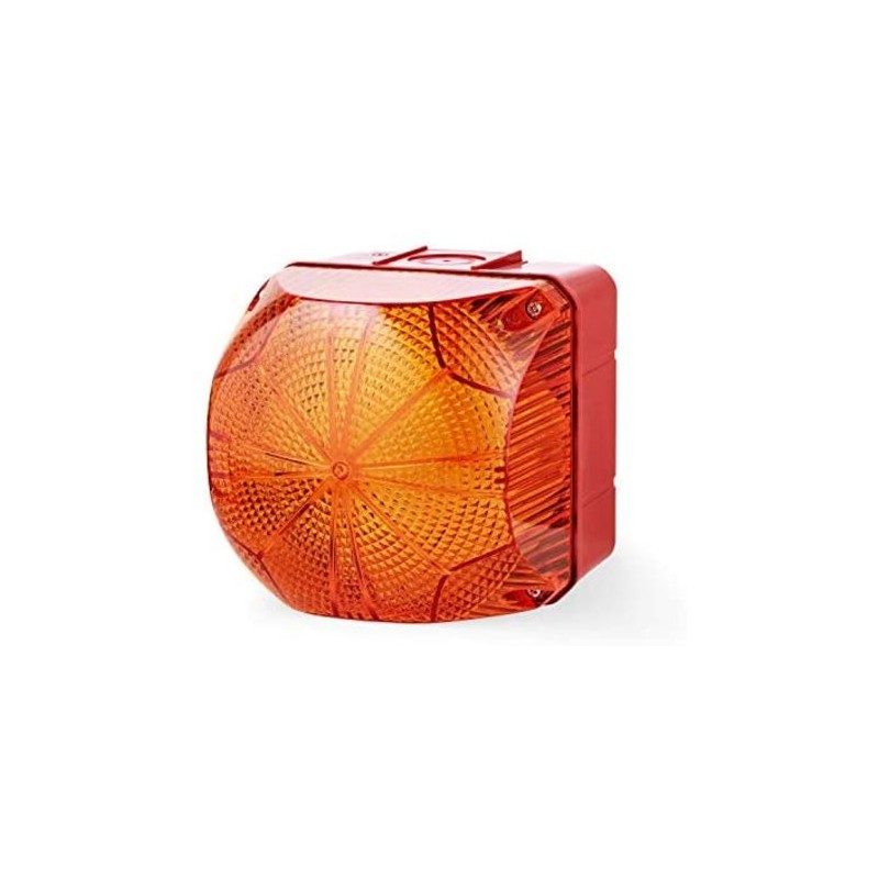 1 pcs - AUER Signal QBS Series Red Strobe Beacon, 110-240 V ac/dc, Base Mount, LED Bulb, IP66