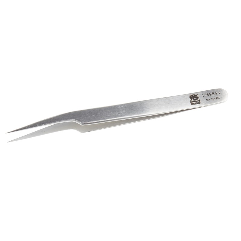 1 pcs - RS PRO 115 mm, Stainless Steel, Tweezers