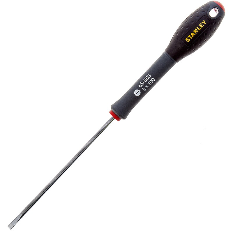 1 pcs - Stanley Slotted Screwdriver, 3 mm Tip, 100 mm Blade