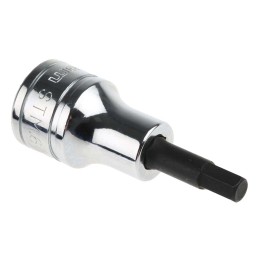 1 pcs - Facom 1/2 in Drive Bit Socket, Hex Bit, 6mm, 60 mm Overall Length