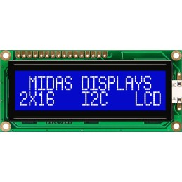 1 pcs - Midas MC21605C6W-BNMLWI-V2 Alphanumeric LCD Alphanumeric Display, 2 Rows by 16 Characters