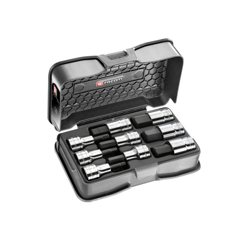 1 pcs - Facom 9-Piece Metric 1/2 in Bit Socket Set , Hex Bit
