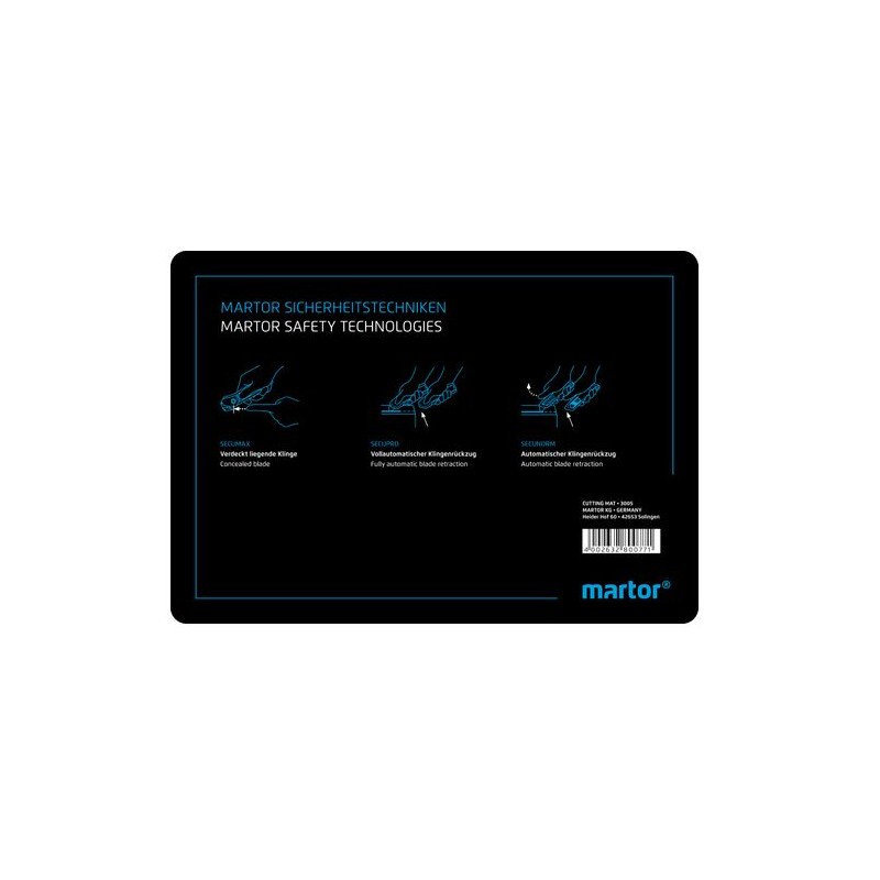 1 pcs - MARTOR Black Cutting Mat, L210mm x W148mm