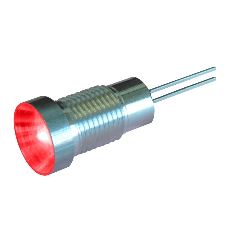 1 pcs - Oxley OXL/CLH/80 Series Red Panel LED, 1.9V dc, 8mm Mounting Hole Size, Lead Wires Termination, IP67