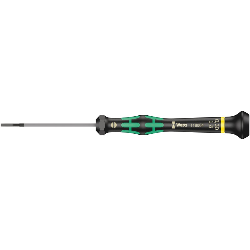 1 pcs - Wera Slotted Precision Screwdriver, 1.8 x 0.3 mm Tip, 60 mm Blade