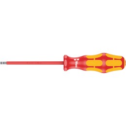 1 pcs - Wera Slotted Insulated Screwdriver, 4 mm Tip, 150 mm Blade, VDE/1000V, 248 mm Overall