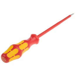 1 pcs - Wera Slotted Insulated Screwdriver, 4 mm Tip, 150 mm Blade, VDE/1000V, 248 mm Overall