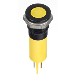 1 pcs - RS PRO Yellow Panel Mount Indicator, 24V dc, 12mm Mounting Hole Size, Faston, Solder Lug Termination, IP67