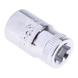 1 pcs - Bahco 1/4 in Drive 10mm Standard Socket, 6 point, 24.7 mm Overall Length