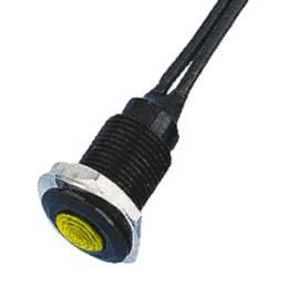 1 pcs - Oxley Yellow Panel Mount Indicator, 110V ac, 10.2mm Mounting Hole Size, Lead Wires Termination, IP66