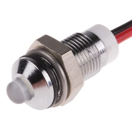 1 pcs - RS PRO White Panel Mount Indicator, 2V dc, 6mm Mounting Hole Size, Lead Wires Termination, IP67