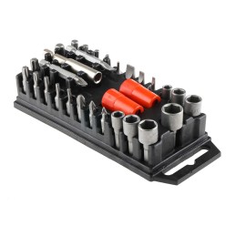 1 pcs - RS PRO 30-Piece Metric 1/4 in Standard Socket/Bit Set , 6 point, Hex Bit, Pozidriv Bit, Slotted Bit, Torx Bit