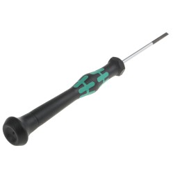 1 pcs - Wera Slotted Precision Screwdriver, 2.5 x 0.4 mm Tip, 50 mm Blade, 147 mm Overall