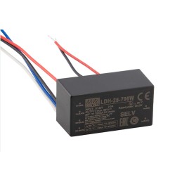 1 pcs - MEAN WELL LED Driver, 84V Output, 25W Output, 350mA Output, Constant Current Dimmable